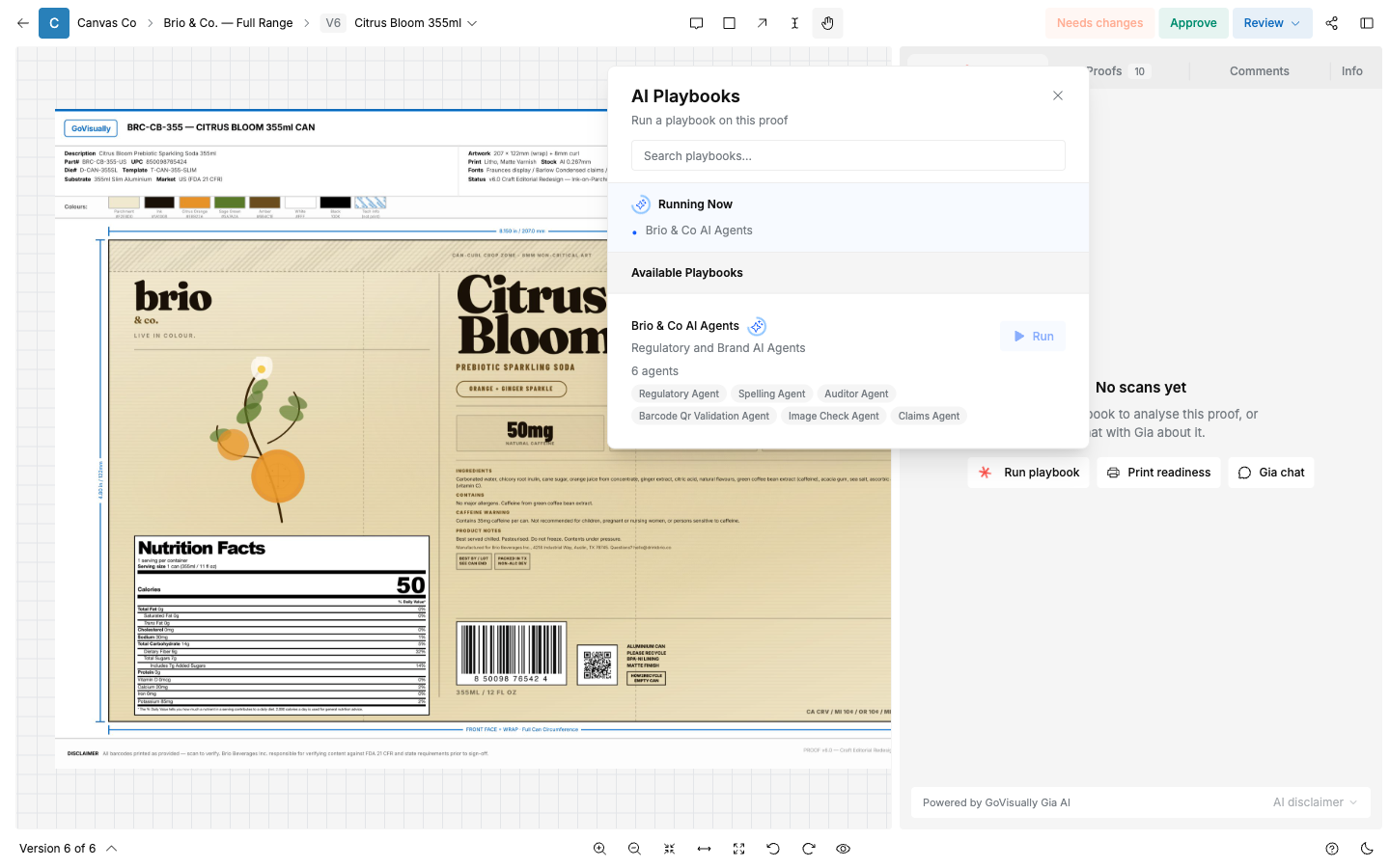 SCREENSHOT: The "AI Playbooks" window showing a playbook "Running Now"